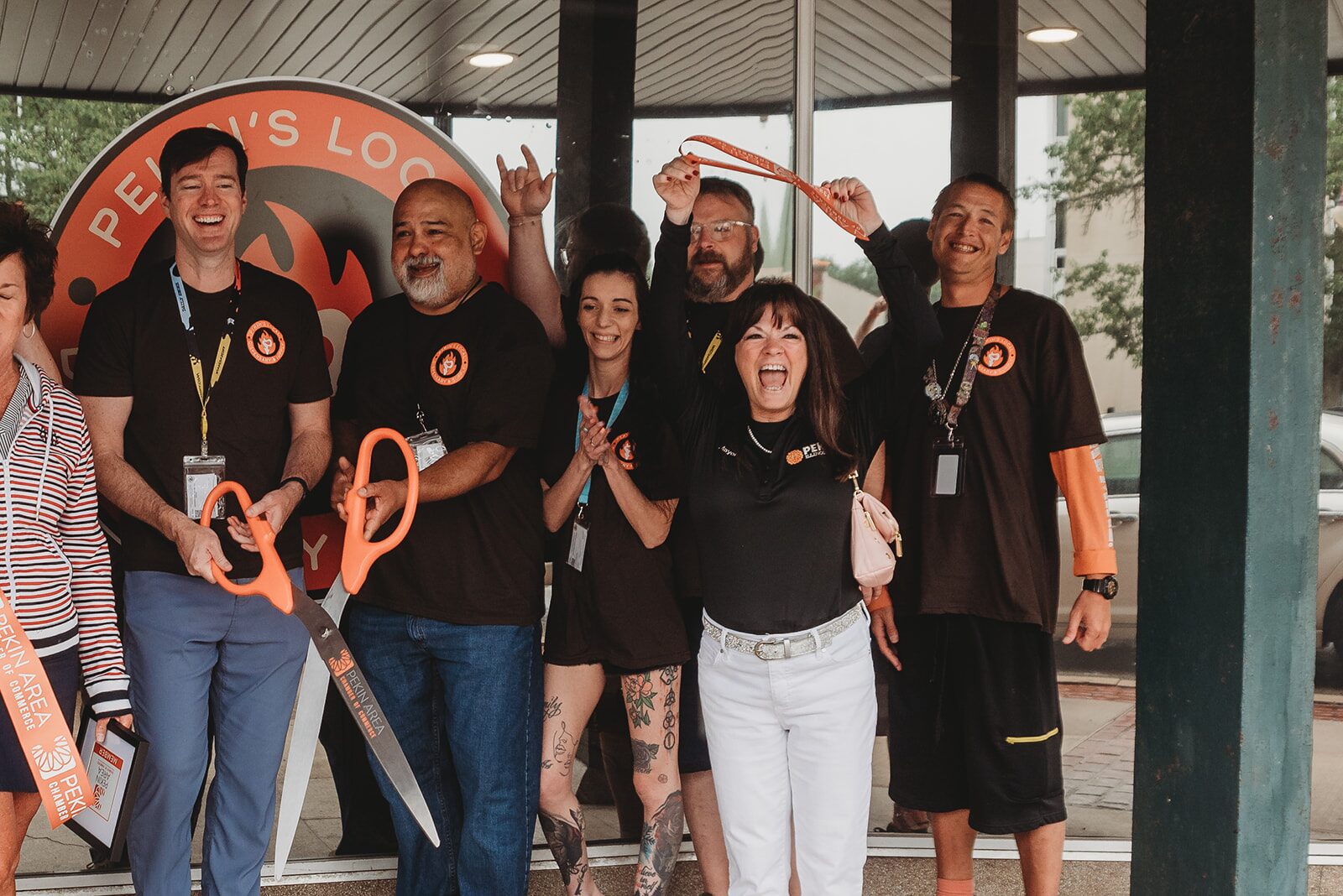 The Pekin's Local Dispensary team celebrating at the grand opening in Pekin, IL